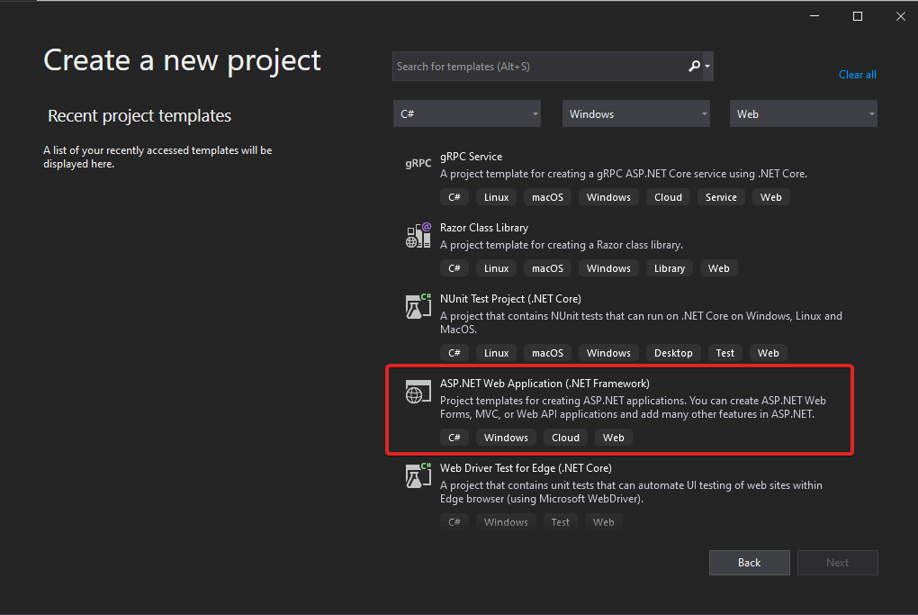 Visual-Studio-2019-ASP.NET-Web-Application-Project